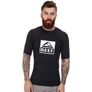 REEF Life’s Short Go Surfing Black Rash Guard size S